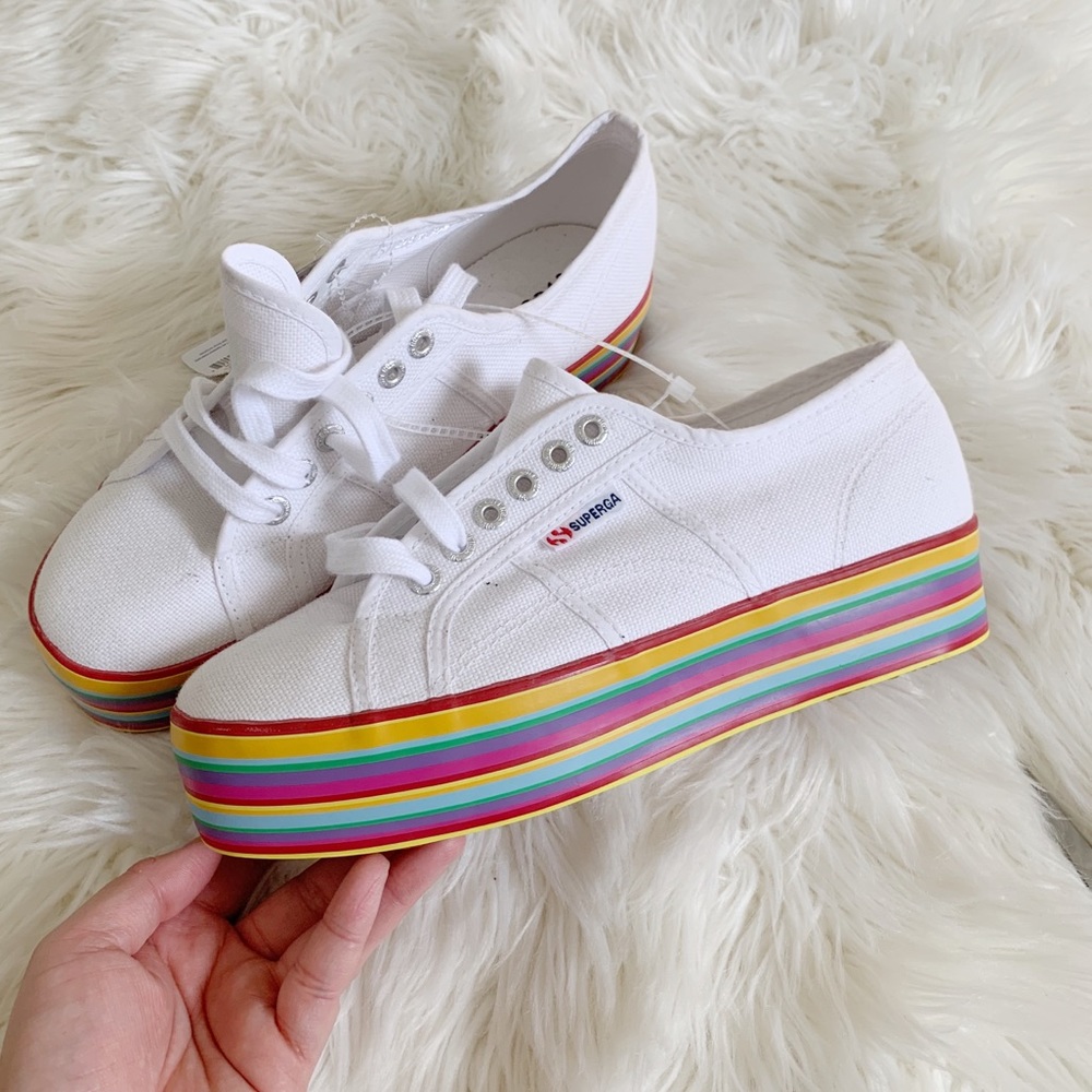 Superga | White Multi Platform Sneakers